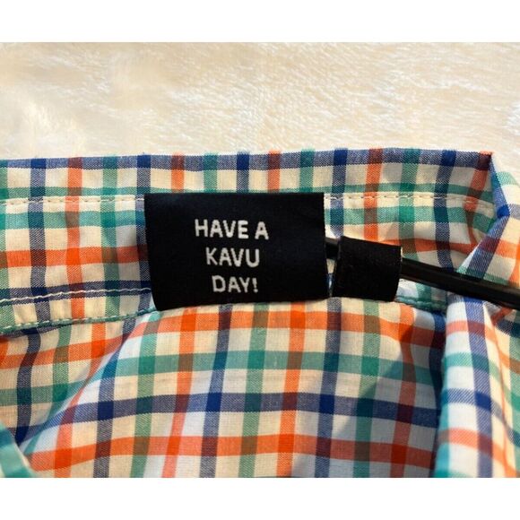 Kavu Lightweight Long Sleeve Plaid Button Up Shirt Dress Mens Sz S‎ Preppy Retro - Picture 11 of 15